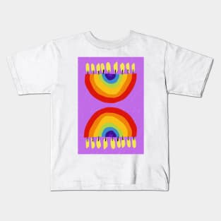 Rainbow Chanukiah Lilac Print Kids T-Shirt